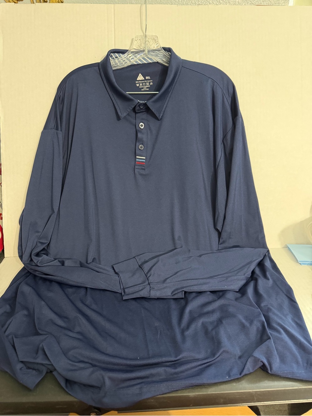Zity Men’s Blue Golf Long Sleeve Polo Shirt 3XL
